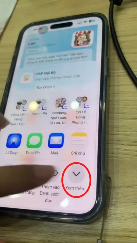 Bấm Xem thêm